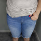 Kancan Mid Rise Distressed Hem Detail Bermuda Short