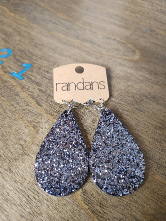 Randans Black & White Glitter Earrings