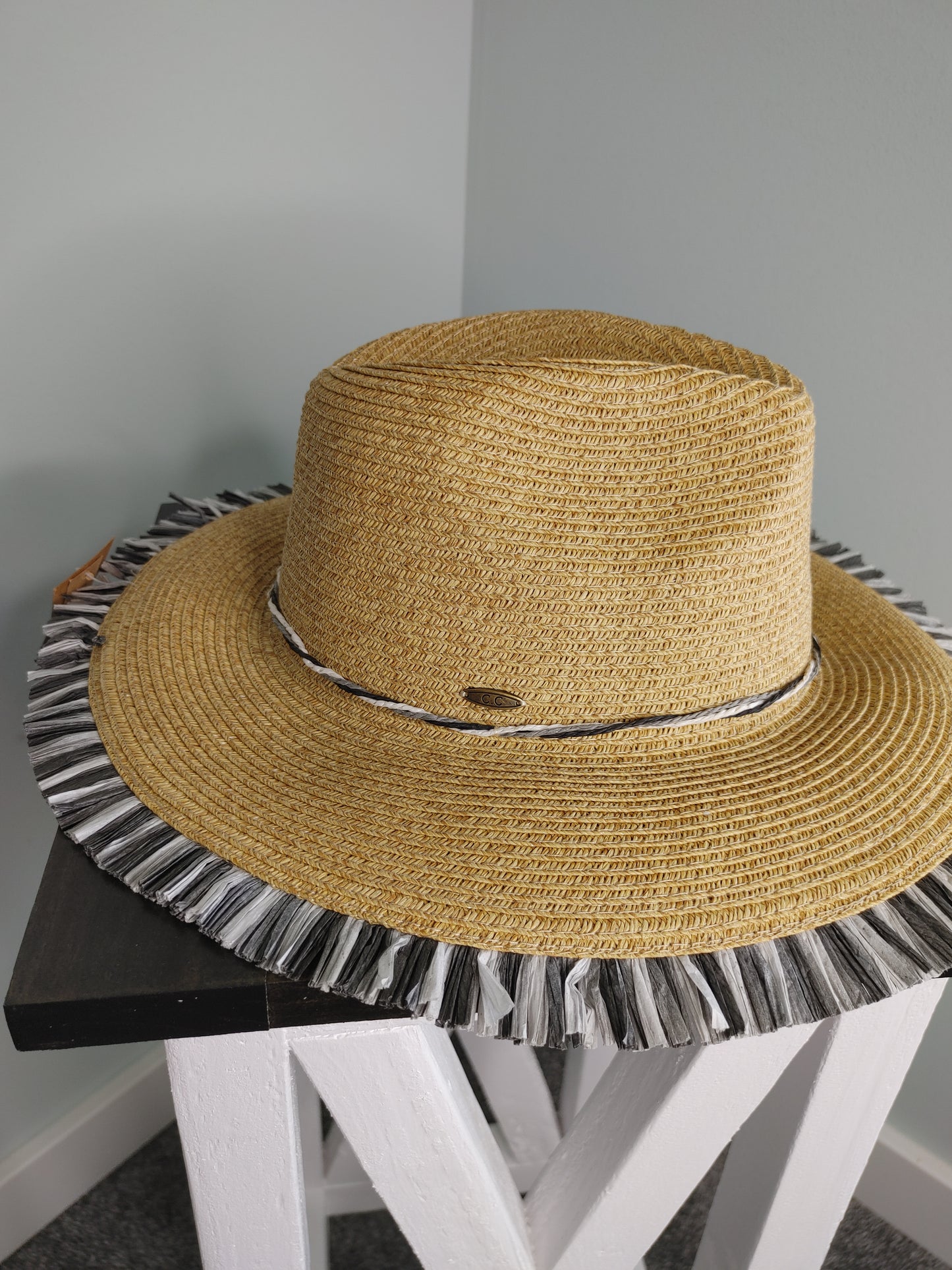 C.C Grey Braid Paper Hat
