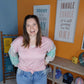 Just Be Happy Tri Color Long Sleeve Top