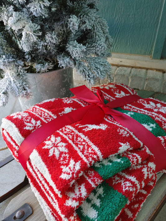 Moose & Christmas Tree Blanket
