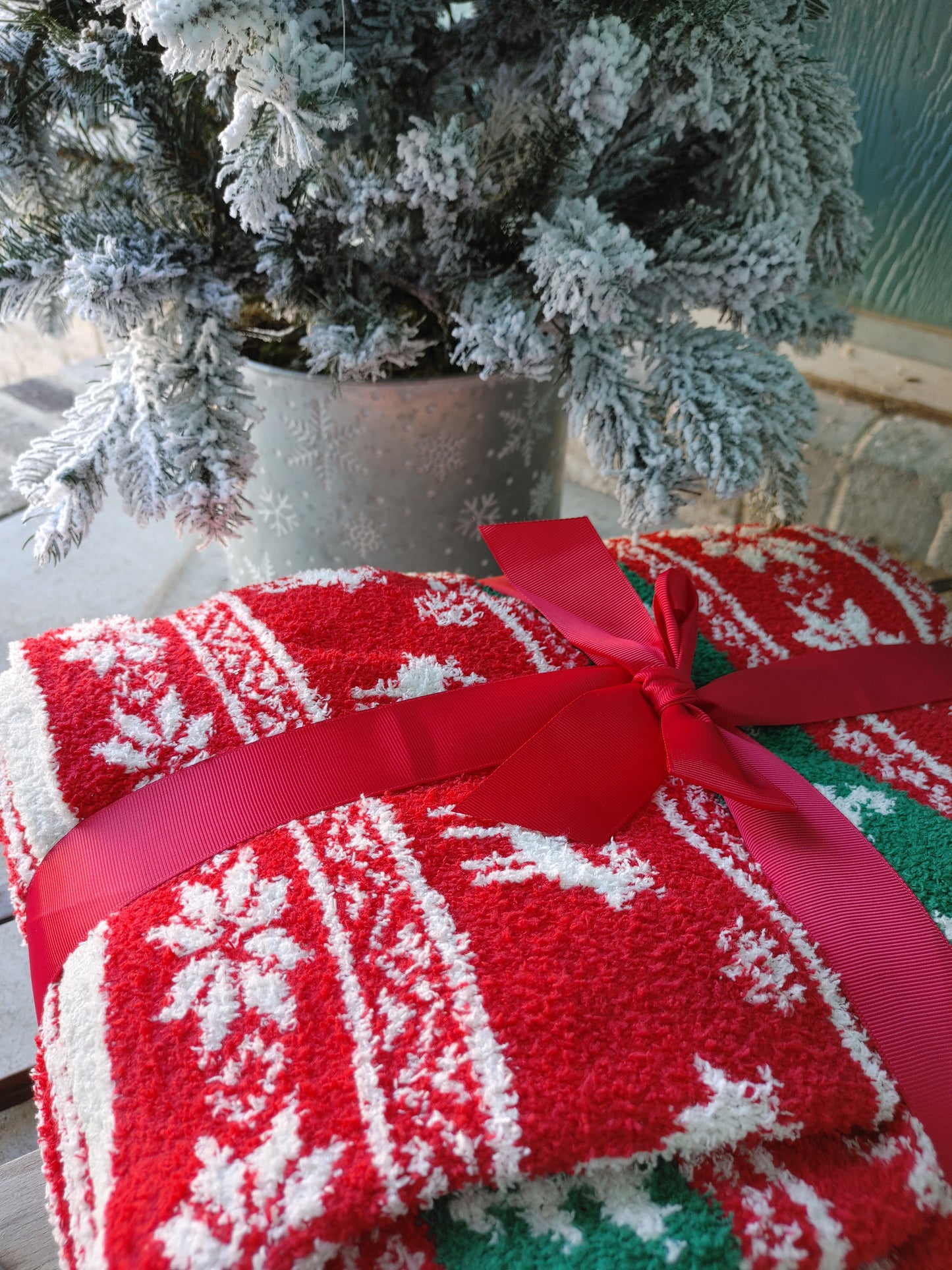 Moose & Christmas Tree Blanket