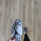 Grey Leopard Fuzzy Slippers