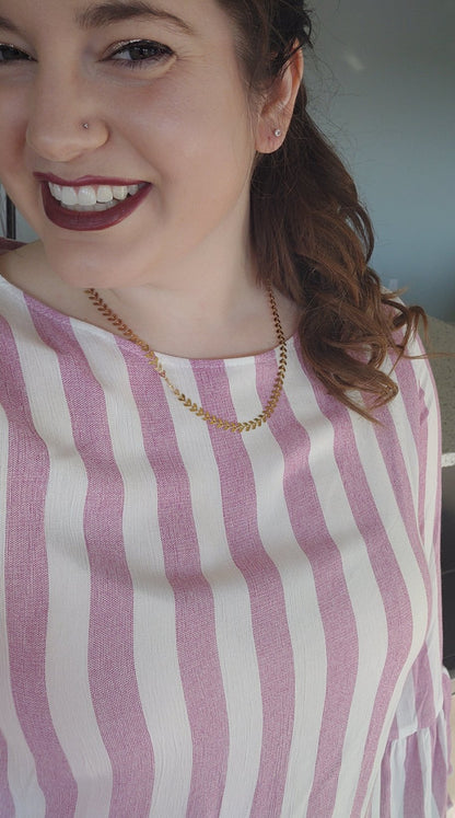 Lost In Your Soul Pink Striped Blouse