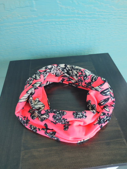 Boho Bandeau Hot Pink Floral Headband