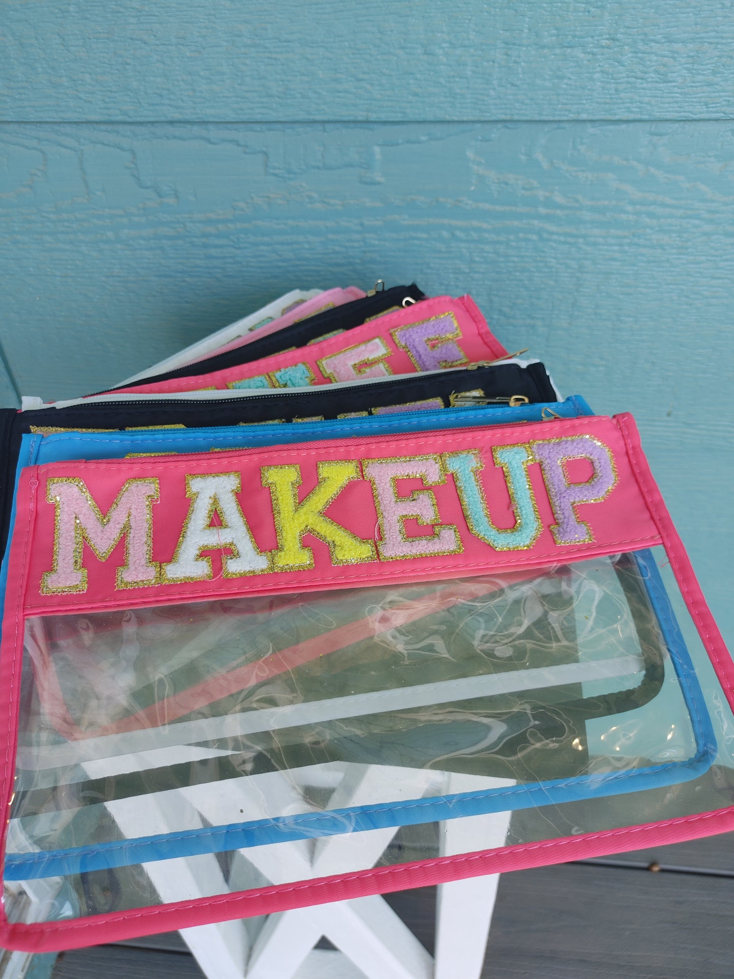 Clear Hot Pink "Makeup" Bag