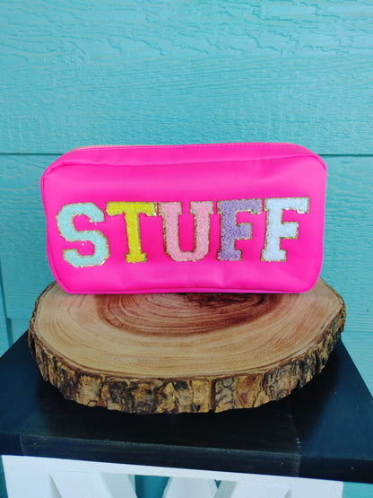 "Stuff" Neon Pink Bag