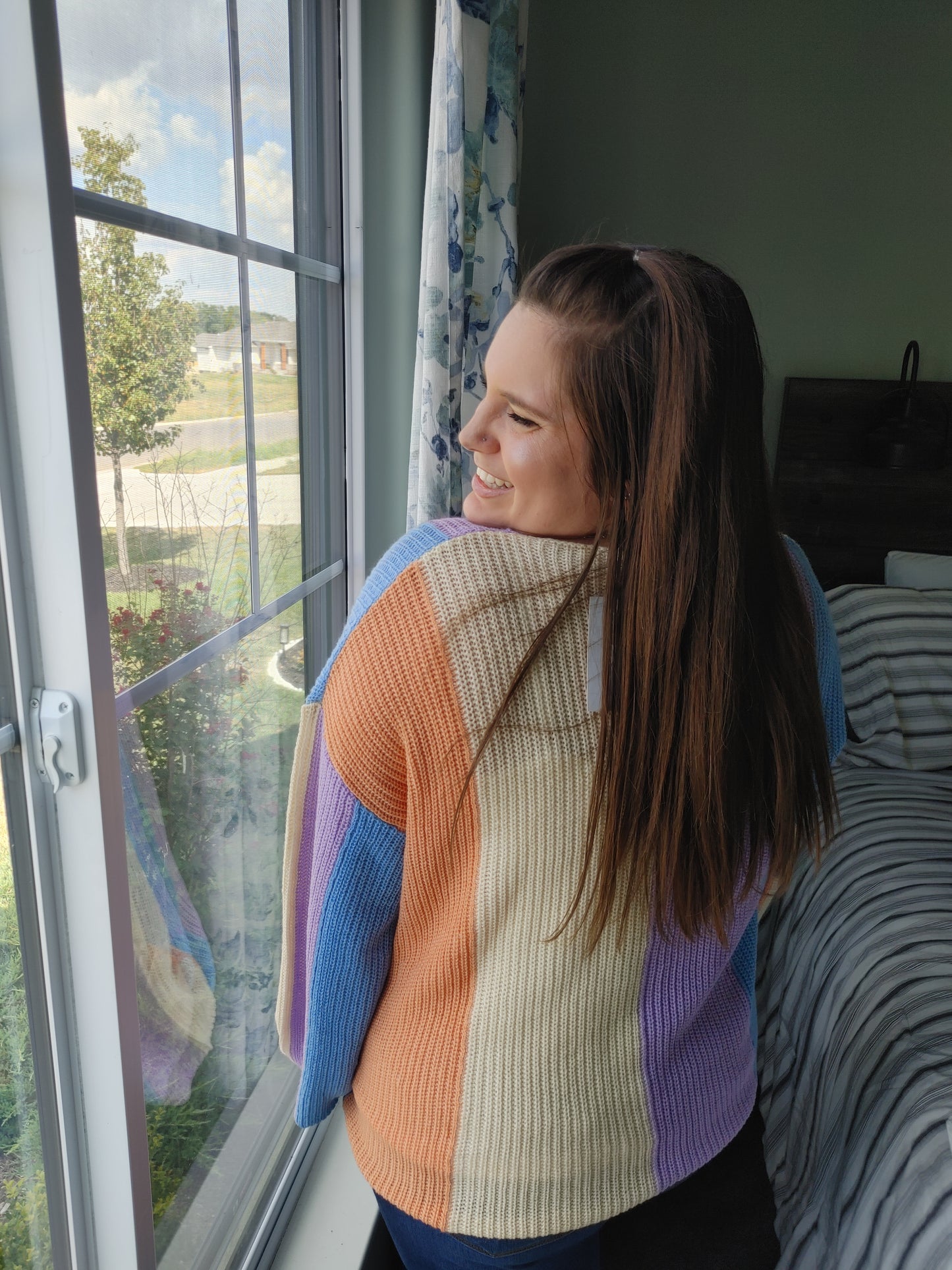 Happy To Be Here Multicolor Sweater