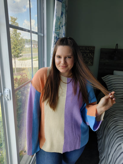 Happy To Be Here Multicolor Sweater
