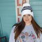 Retro Striped C.C. Beanie