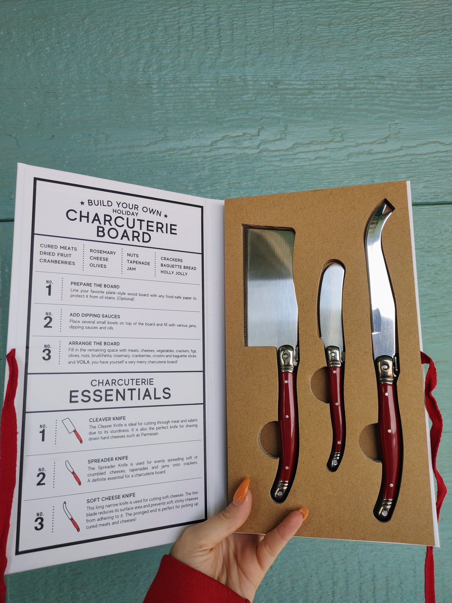 Red Charcuterie Knive Gift Set