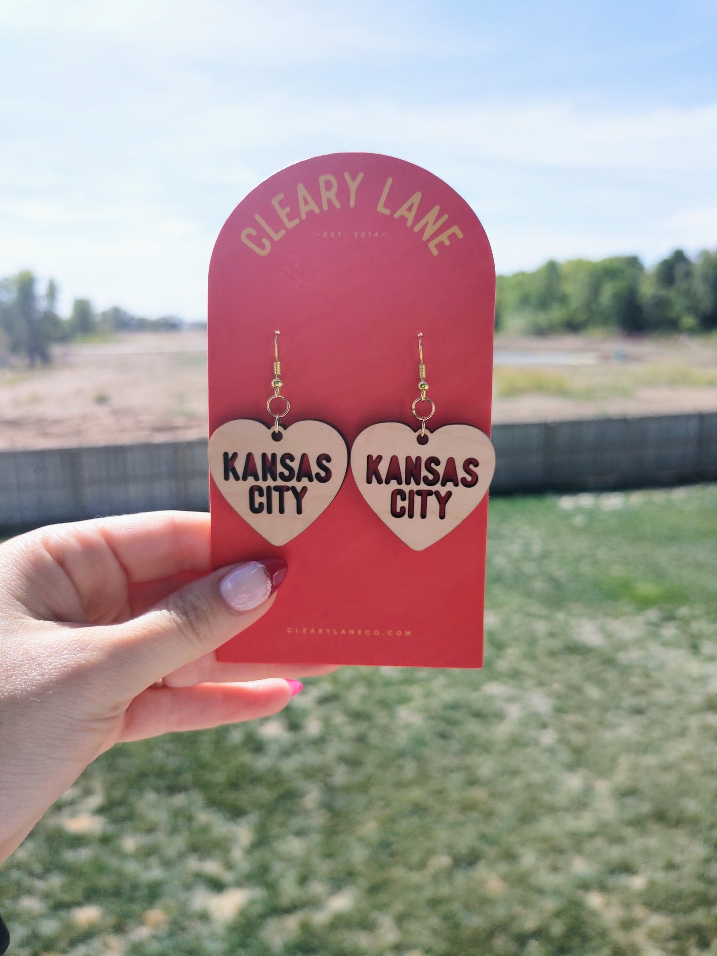 Kansas City Heart Dangle Earrings