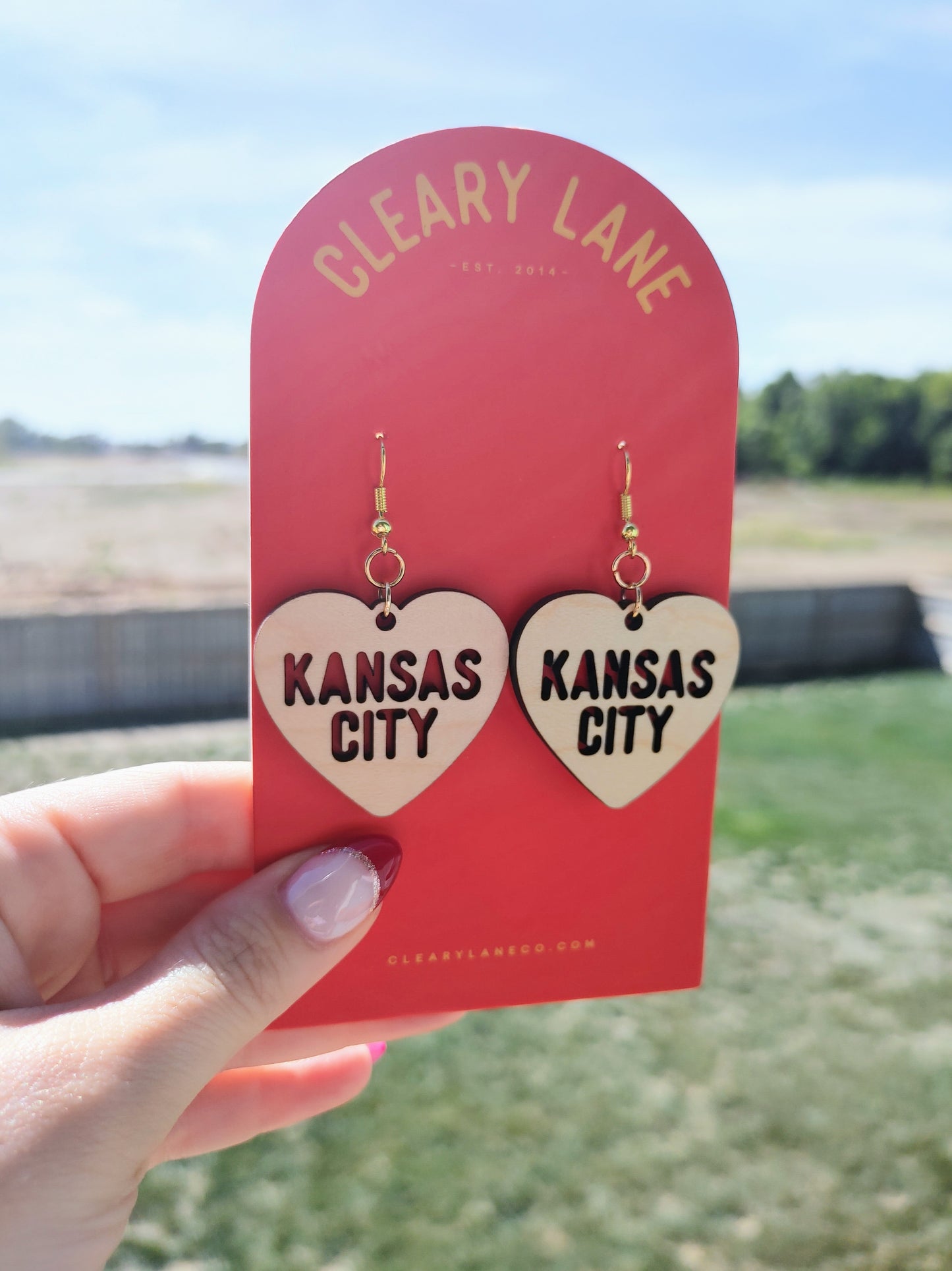 Kansas City Heart Dangle Earrings