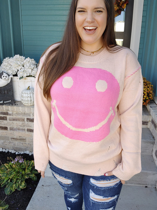You Keep Me Smiling Destructed Sweater