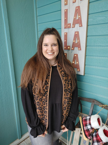 More Leopard Please Fleece Vest