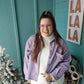 Violet Distressed Button Down Jacket