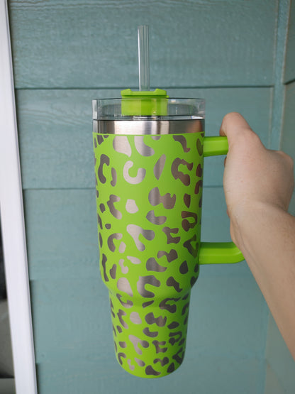 Leopard Lime Green Stanley Dupe
