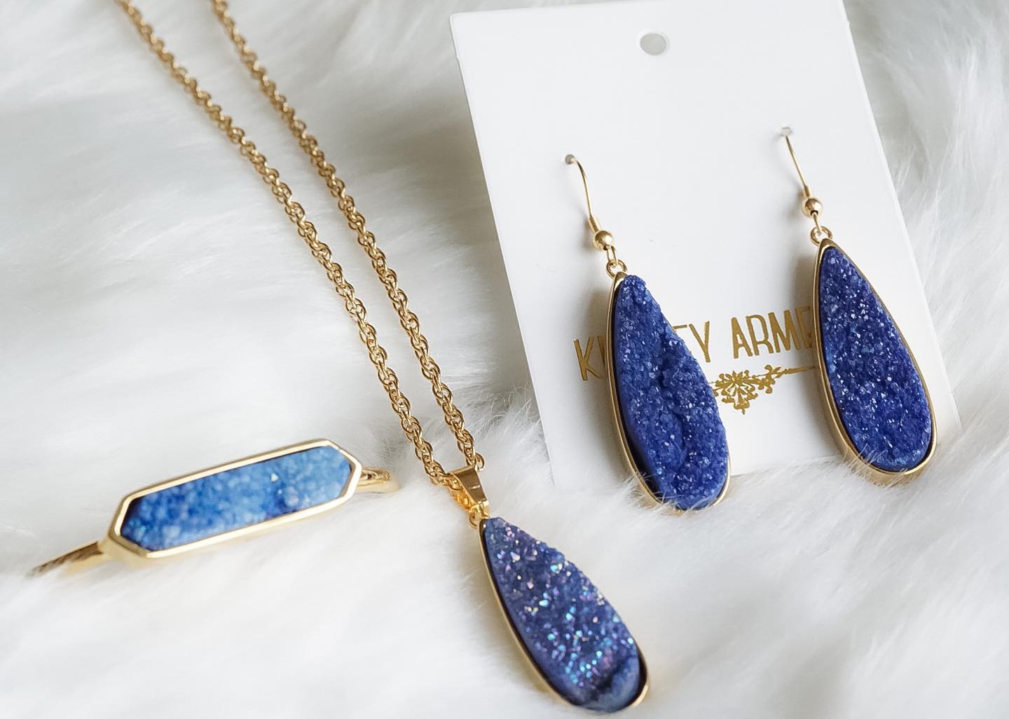 Kinsley Armelle- Denim Quartz Drop Necklace