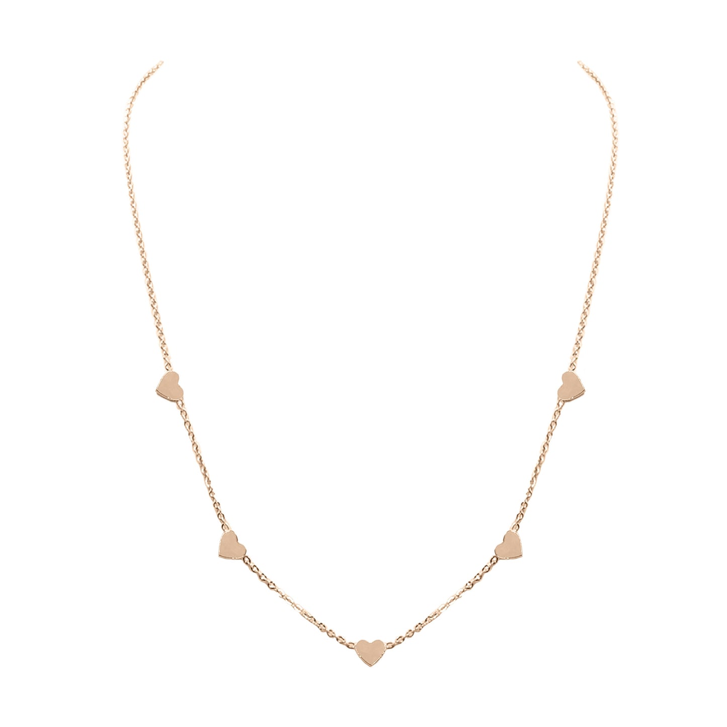 Kinsley Armelle Love Collection- Rose Gold Heart Charm Necklace