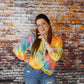 Tie-Dye For 3/4 Balloon Sleeve Top