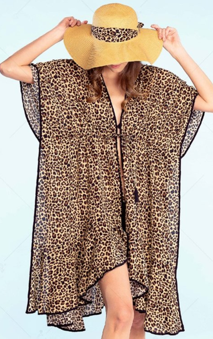 Leopard Print Swimsuit Cover-Up