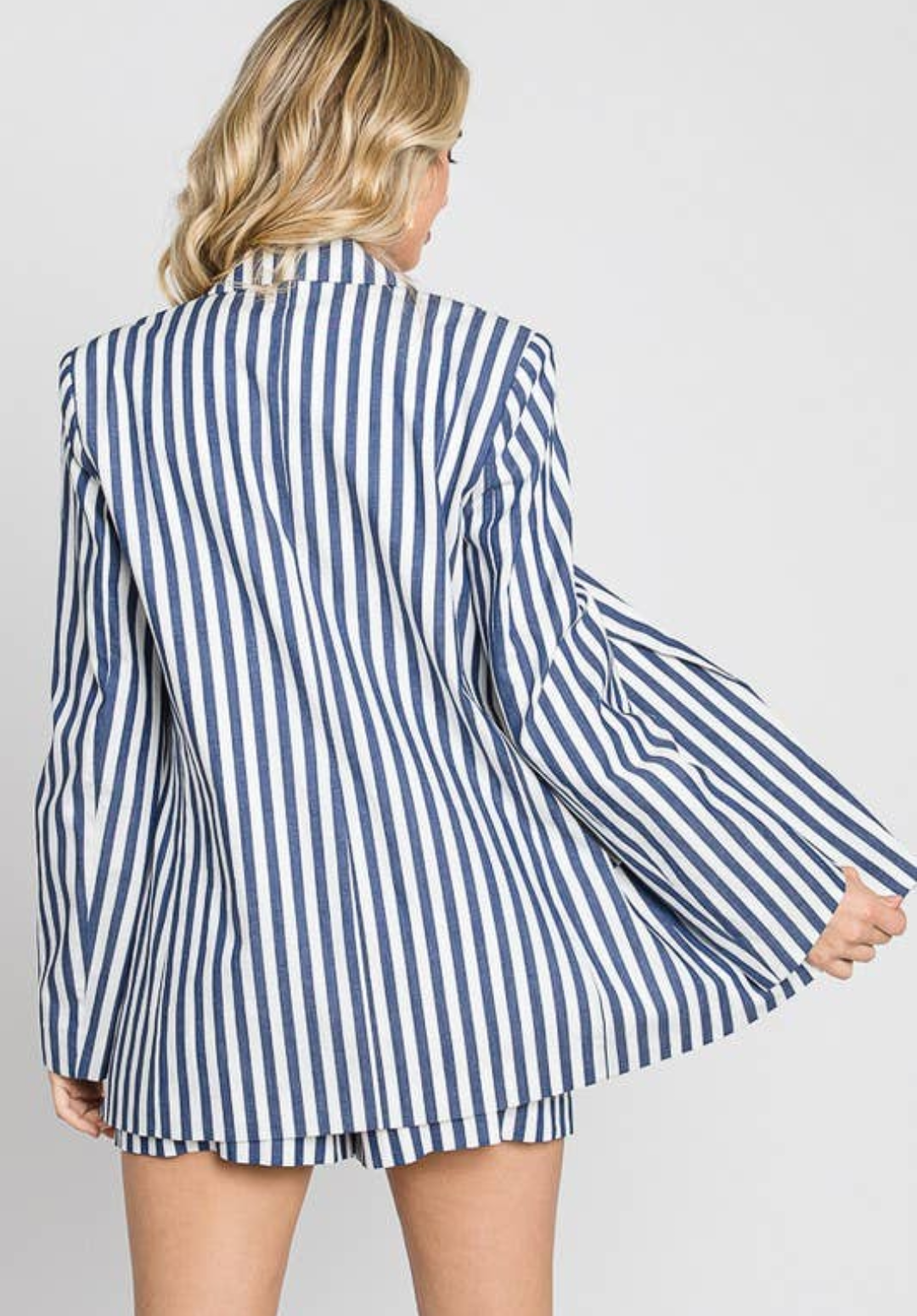 Blue & White Striped Blazer