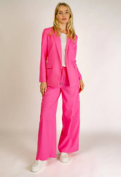 Hot Pink Linen Blazer