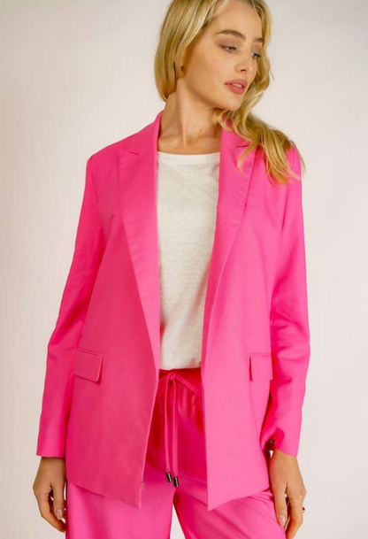 Hot Pink Linen Blazer