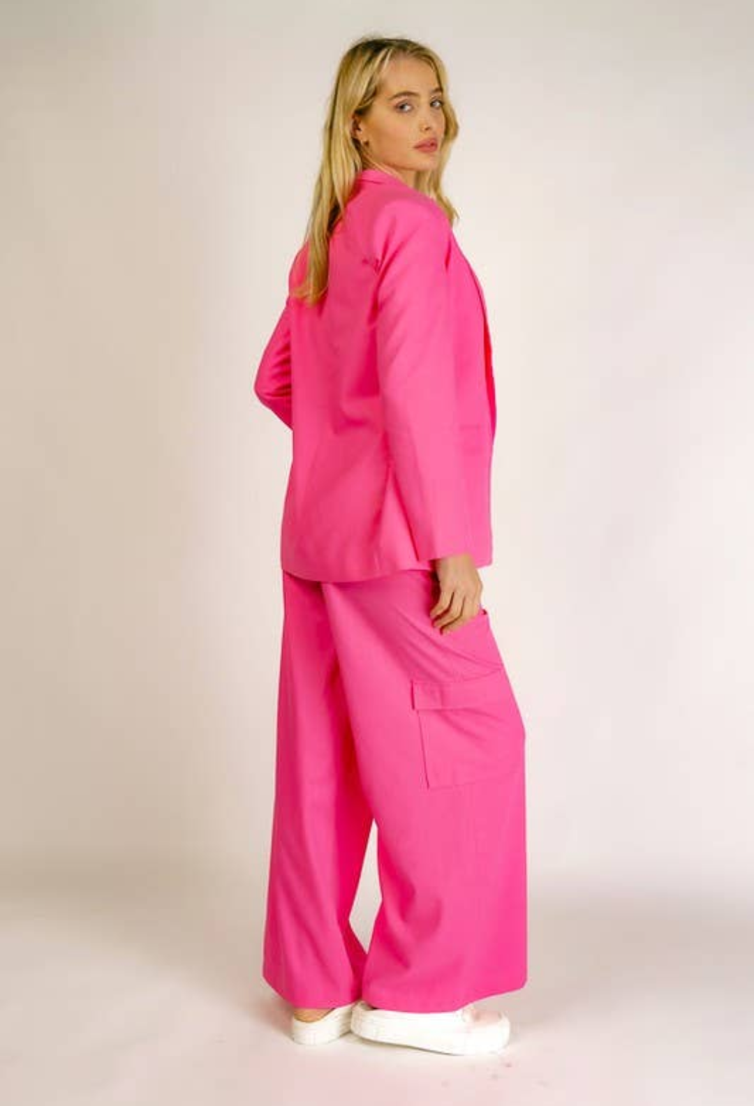 Hot Pink Linen Blazer