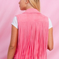 Can I Get A Ye-Haw Faux Suede Fringe Vest