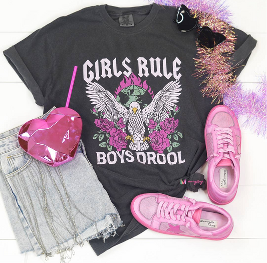 Girls Rule Boys Drool Graphic T Shirt